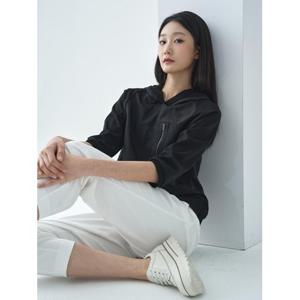 [지센]우븐패치 포켓 후드 티셔츠 LCTSO338_BK