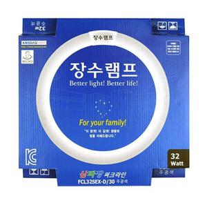 삼파장전구 원형 거실 매장 교체형 조명등 32W 주광색 (WD5B797)