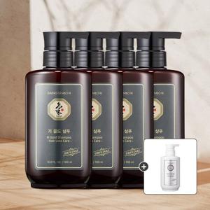 [댕기머리]지성모발용 기골드 샴푸 500ml 4개 + 한방 트리트먼트 500ml  증정