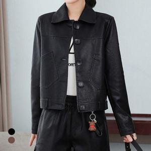 [화세]스퀘어버튼뉴레더자켓_HB5SJK020C
