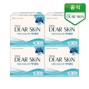 [깨끗한나라]여름생리대 디어스킨 에어쿨링 중형 16개입 4팩