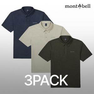 3PACK 몽벨 남성 소로나 카라 반팔 티셔츠_MW3FMMOH82B