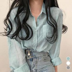 [비틀버드]여성 베이직 긴팔 여름 셔츠 LM_0050