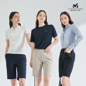 ★텐텐★[밀레골프] 폴리스판 우븐 하프팬츠 여성 3종세트