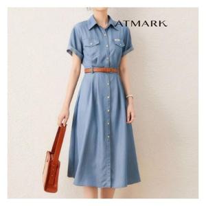 [앳마크]ATMARK 롤업데님셔츠원피스+벨트SET_AA53OP001G