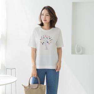 엄마옷 마담4060 범범나무티셔츠-QTE2505024-