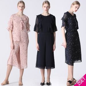 2SET [홈쇼핑방송/르오트(LeOT)] 러블리 썸머 셋업 2종세트(블라우스+팬츠)-사이즈 55~88까지