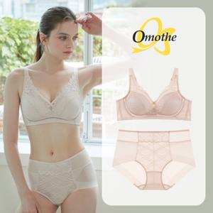 오모떼 프리미엄 수피마 코튼 풀커버 레이스 브라 팬티 2종 세트/아이보리