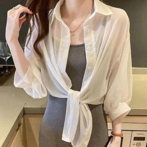 [셀러허브_여성트랜드패션]ONM 쉬폰 가디건 여름 여성 볼레로 카라 자외선 차단