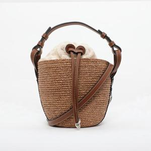 헬렌카민스키 25SS 아쿠아 라피아 스몰 여성 버킷백 BAG51753 NOUGAT PARCHMENT