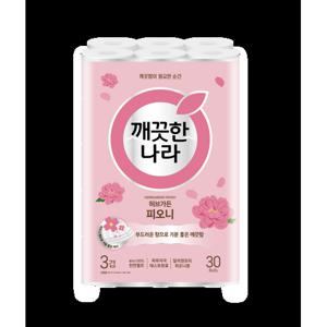 [깨끗한나라] NEW 허브가든 피오니 프리미엄 30롤x3팩