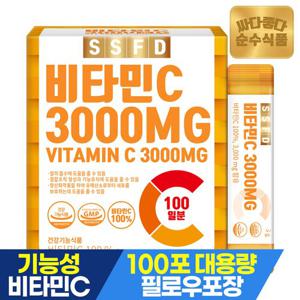 순수식품 비타민C 3000mg 1박스 x 100포 실속형 건강기능식품 비타민씨 100% 분말 파우더 스틱