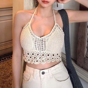 수영복 비키니 모노키니 래쉬가드 여성 비치웨어 바캉스 갈란 캡내장 홀터넥 니트 테슬 상의 탑