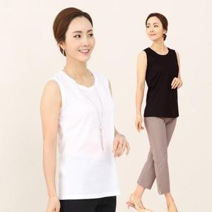 [애비뉴투지]엄마옷 감촉 좋은 여름 실켓 면 민소매 티셔츠 A04014 50대 60대 중년여성의류