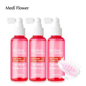 ★퍼퓸탈모헤어토닉★ 메디플라워 플라워 마켓 헤어토닉 100mlx3개+두피마사지기