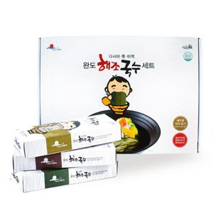 [예찬] 완도 해조국수 3종세트(다시마/미역/톳국수 각500g+스프동봉)
