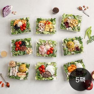 [다신샵] 당일생산&프리미엄토핑 한스푼 샐러드 든든 1주 식단 5팩 세트 / 드레싱 증정