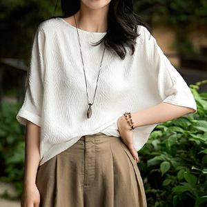 [블랙퀸] 스노우 크라운 크레이프 루즈핏 블라우스 blk003662
