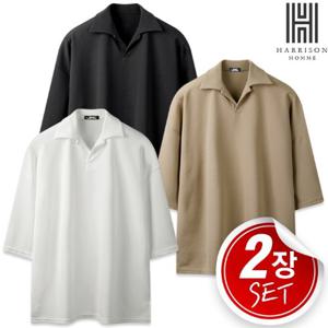 [해리슨] 2SET SS 간편하게 입기좋은 버블 반팔 카라티 LWD1050