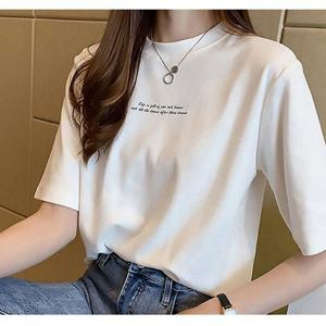 여성 라운드 영문 반팔 1P 데일리 기본 티셔츠 이너티