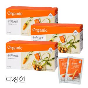[다정헌]유기농 그대로 NFC착즙 당근주스 3박스( 80ml x 30팩/1박스) 총 90팩