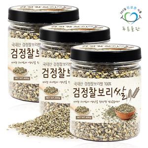 [푸른들판] 국내산 검정 찰보리 쌀 400gx3통