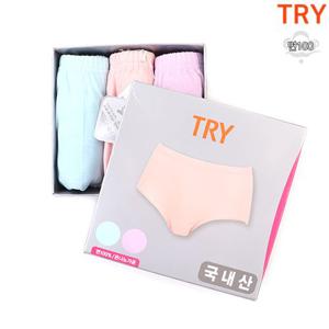 [TRY]여성 맥시솔리드E57 삼각팬티3매 맥시팬티 국내산 면100