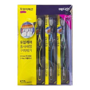 메디안 듀얼 이펙션 2WAY 칫솔 4개입 미세모 (WB839C2)