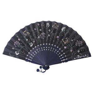 [박씨상방] (국내제작)실크자수부채 (꽃당초검정)+부채집증정