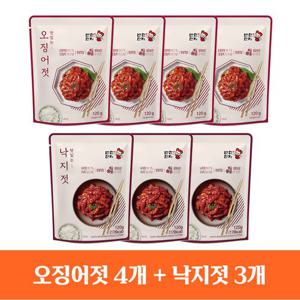 [반찬단지]인기 젓갈 2종 7팩 세트(오징어젓4팩+낙지젓3팩)