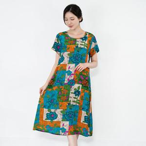 여성 엄마옷 국산 인견 반팔 원피스 OP205204 중년여성의류/50대/60대/마담/빅사이즈/할머니옷