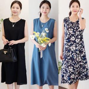 [우일인견]바캉스룩 데일리룩 시원한 인견 나시 원피스/8부 통바지  택 1