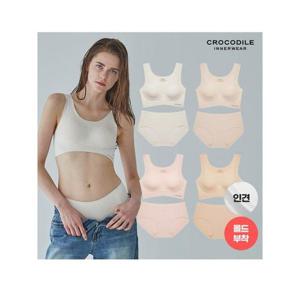 [크로커다일 이너웨어]라이크라인견쉘론 스킨패키지 브라팬티 8종 세트 CDW4N01020304_T