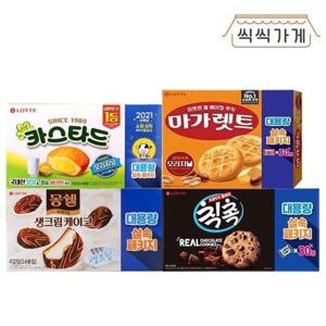 갤러리아_[씩씩가게] 롯데 대용량 과자 4종(카스타드 몽쉘 마가렛트 칙