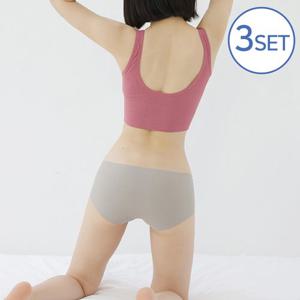 자체제작 노라인 심프리 팬티 3개 세트 코코아 무봉제 심리스 여성 속옷 누디 햄팬티 프리컷