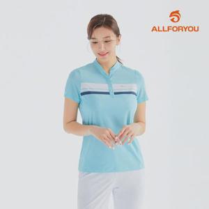 [올포유][올포유] 여름 여성 배색 포인트 넥변형 반팔 티셔츠 AWTHL4281-830