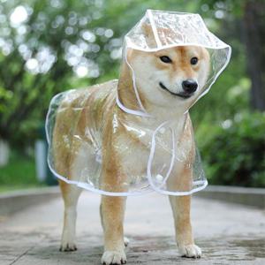 강아지 멍멍이 우비 애견우의 반려동물 레인코트 투명