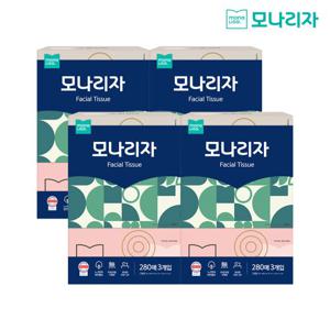 [모나리자] 미용티슈 280매x3입x4팩 (총12입)