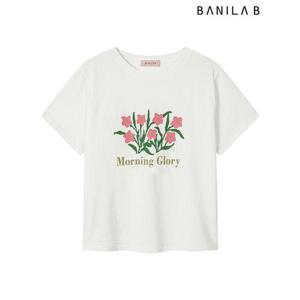 [바닐라비]여성 모닝 플라워 프린팅 반팔 티셔츠