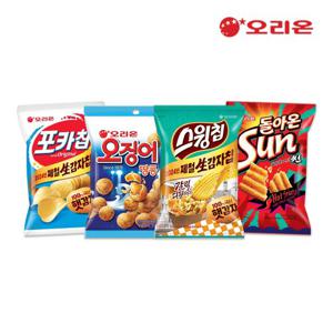 [오리온] 베스트스낵세트(4종16봉, 포카칩4+오땅4+스윙갈릭4+썬핫4)