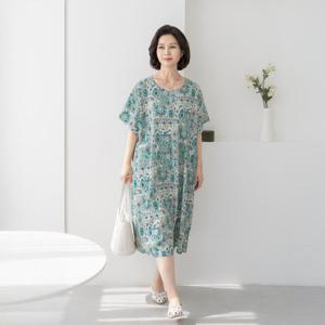 엄마옷 마담4060 아사도형홈웨어원피스-QD000140-