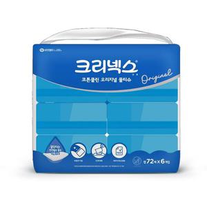 크리넥스 물티슈 수앤수 코튼클린(오) 캡72매6입 x1팩