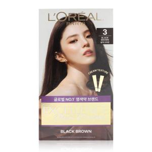 [로레알] 엑셀랑스 더블튜브 듀오크림 염색약 3호 블랙브라운