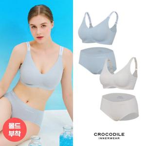 [크로커다일 언더웨어][크로커다일] 인견 에어쿨 스트랩 감탄브라+팬티 4종세트 CDW4N3940_T