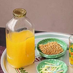 국산 델몬트 훼미리 쥬스 모양 물병 유리병 500ml