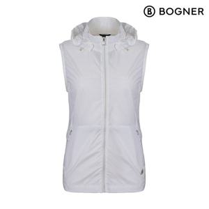 [보그너] 여성 하프넥 셔링 후드 베스트 WHITE