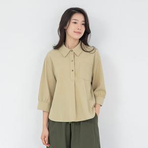 여성 엄마옷 카라 반오픈 셔링소매 블라우스 BL502235 중년여성의류/50대/60대/마담/빅사이즈/할머니옷