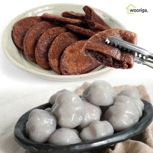 [우리가스토리] 강원도 둥지 수수팥부꾸미 800g +  감자떡 1kg 냉동 떡 간식 팥앙금 부꾸미