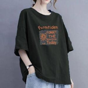 [애슬릿][애슬릿]여성 라운드넥 루즈핏 반팔 티셔츠 간절기 봄