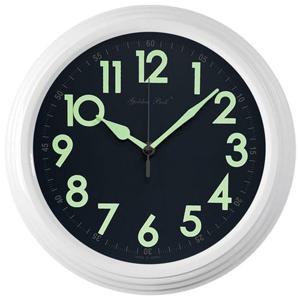 GB5248e 야광 볼록유리 메탈 무소음 벽시계25cm화이트